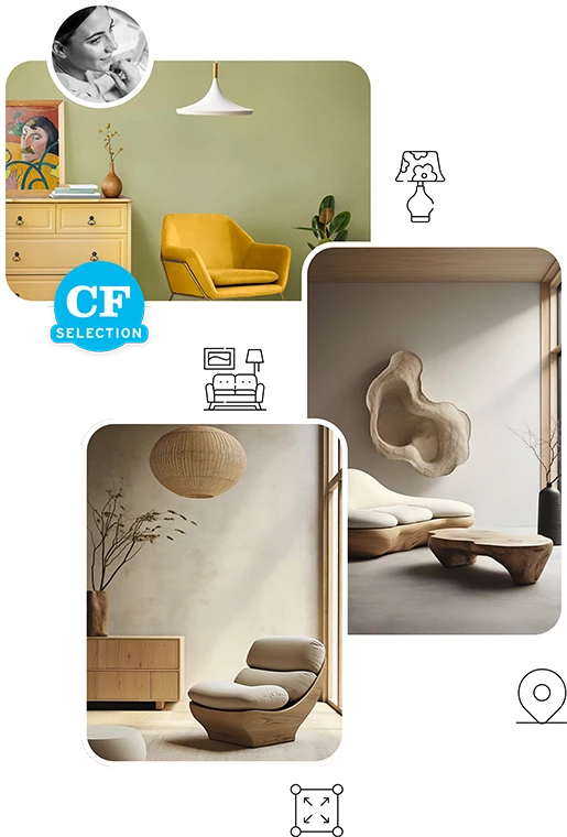 Collage di progetti di interior design e professionisti CasaFacile