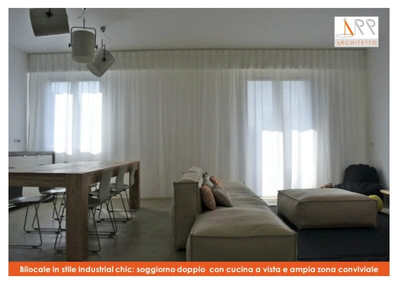 Bilocale in stile industrial chic con pavimento in resina