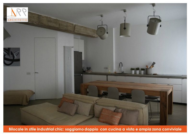 Bilocale in stile industrial chic con pavimento in resina - Vista 4