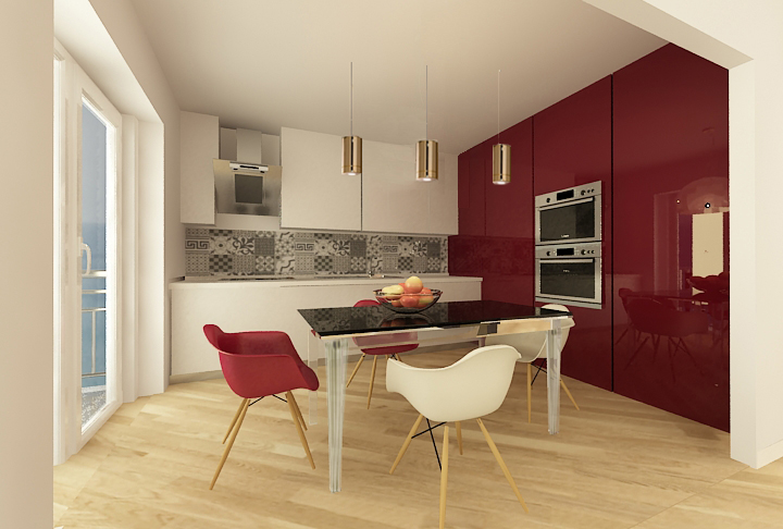 Dividere soggiorno e cucina con la parete scorrevole - Vista 1