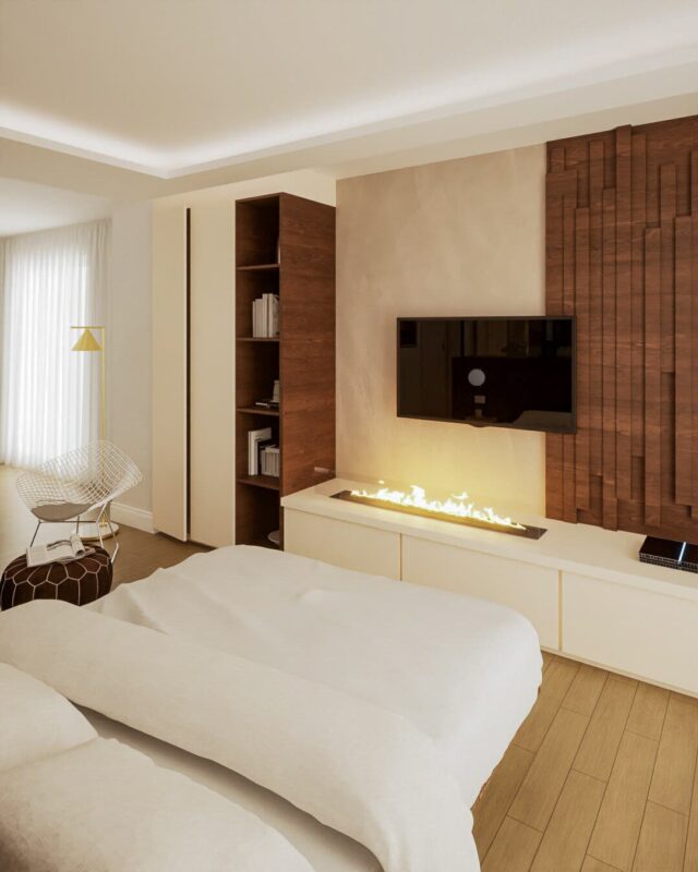 Una camera da letto contemporanea e lussuosa