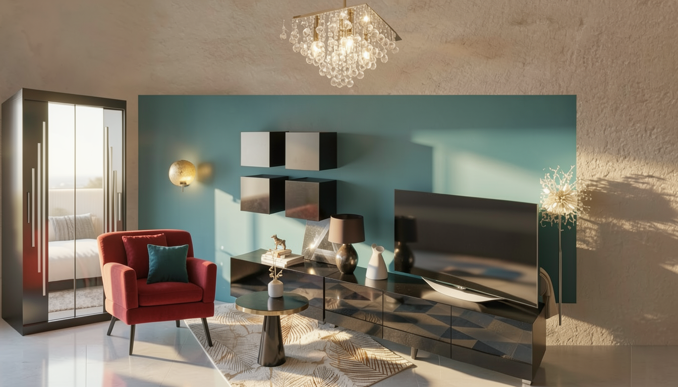 Salotto stile glam eclettico - Vista 1